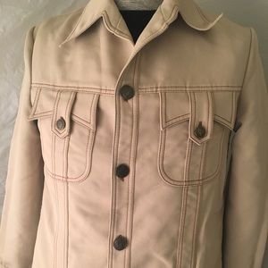 Knack Tan Polyester Retro 70’s Disco Jacket sz S